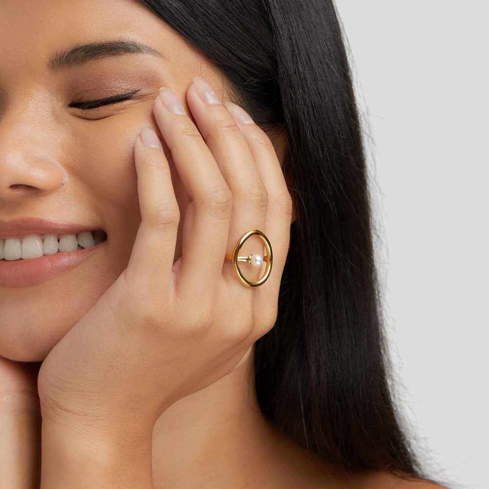 Melisa Gold Beaded Ring