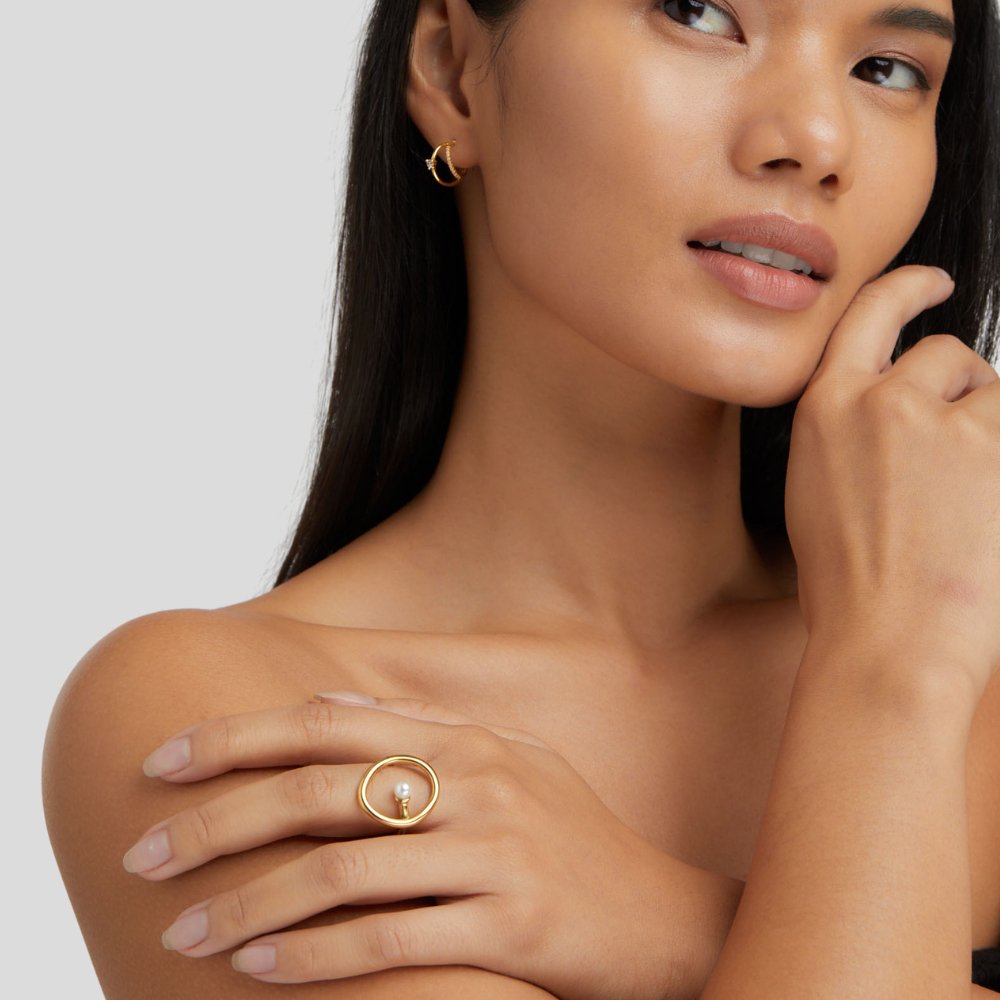 Melisa Gold Beaded Ring