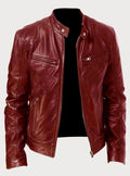 Sebastian - Men's Classic Slim-Fit Zip-Up Moto Style Jacket