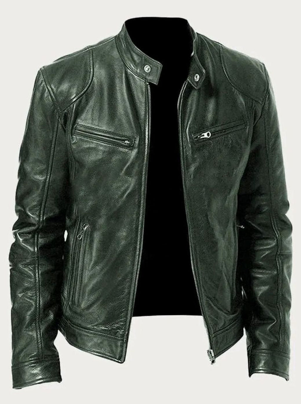 Sebastian - Men's Classic Slim-Fit Zip-Up Moto Style Jacket