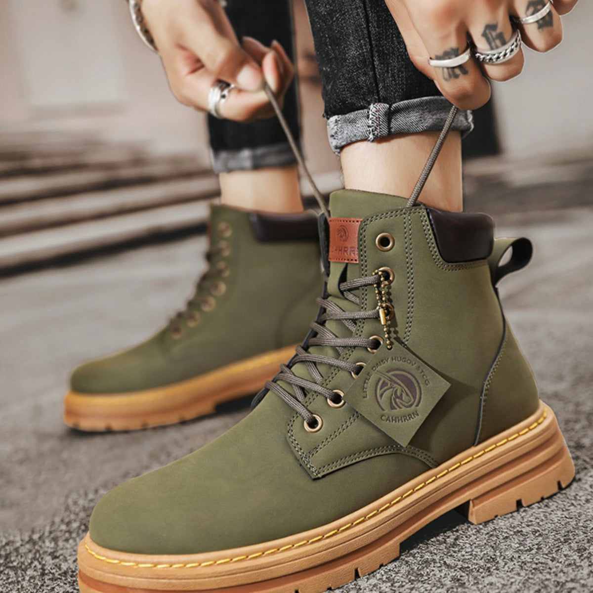 Daniel - Men's Rugged Lace-Up Ankle Hiking Boots