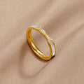 Mother-of-Pearl and Crystal Ring