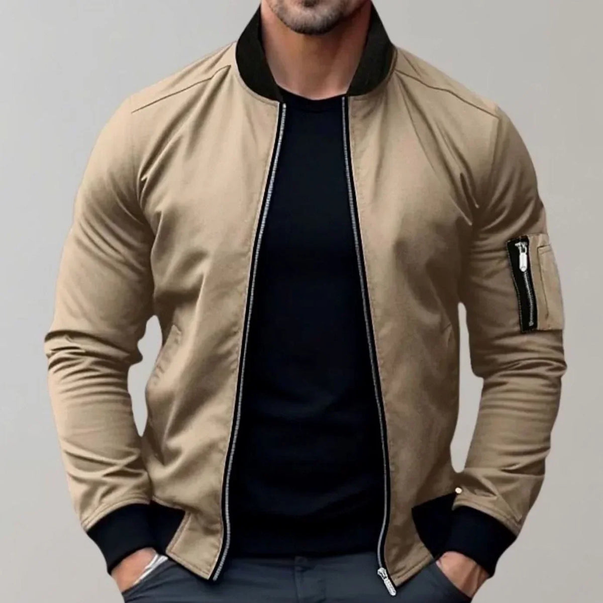 Men’s Zip Front Bomber Jacket