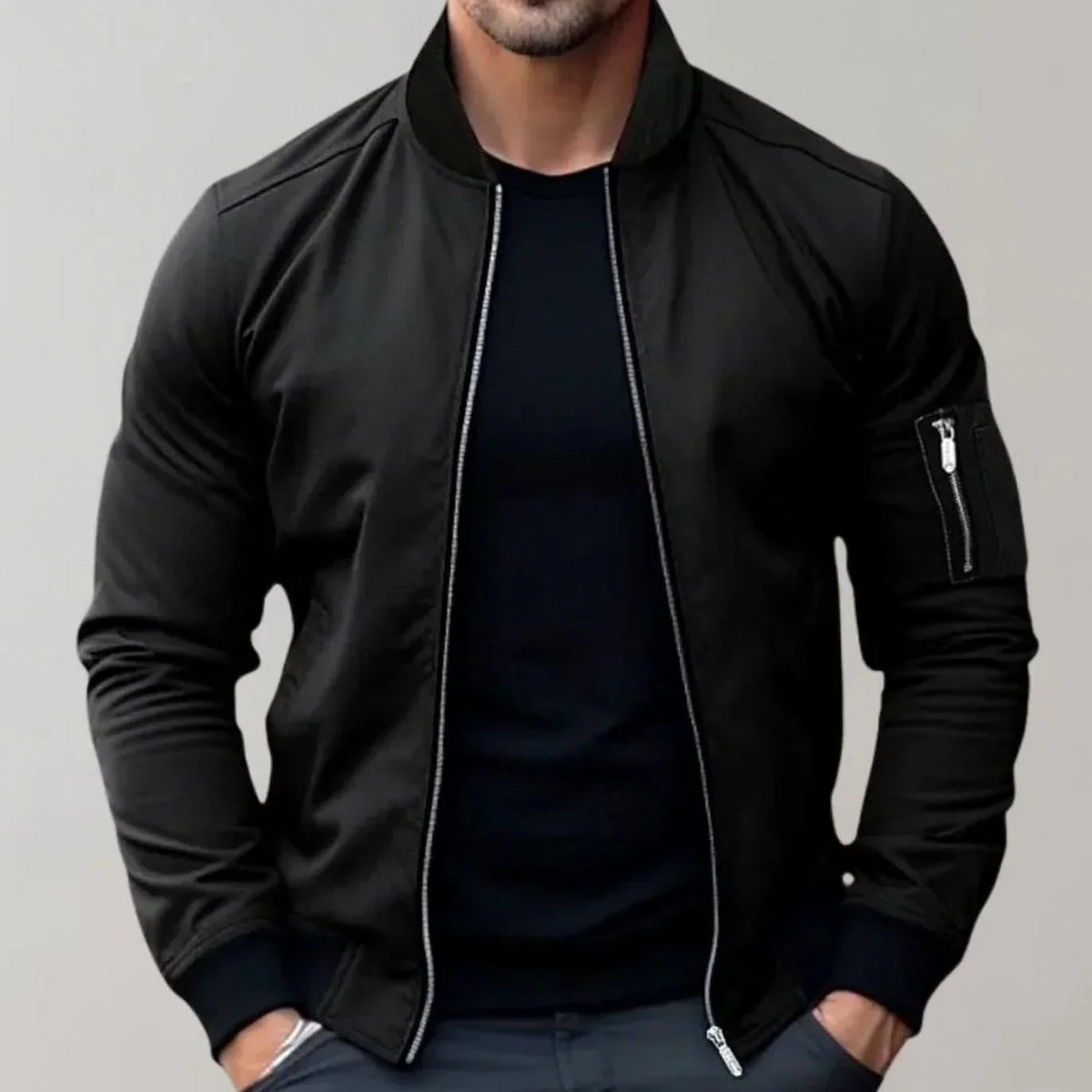 Men’s Zip Front Bomber Jacket