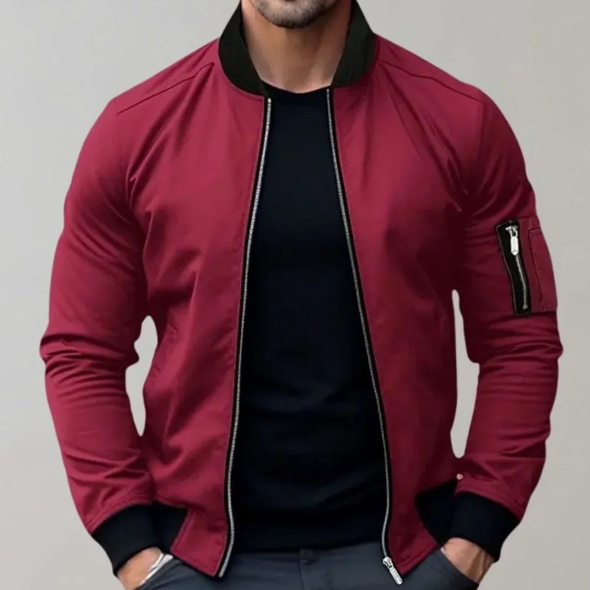 Men’s Zip Front Bomber Jacket