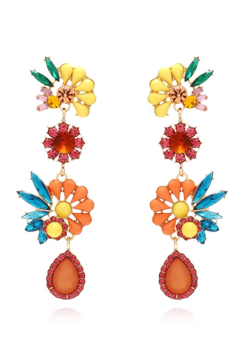 Statement Neil Acrylic Flower Drop Earrings