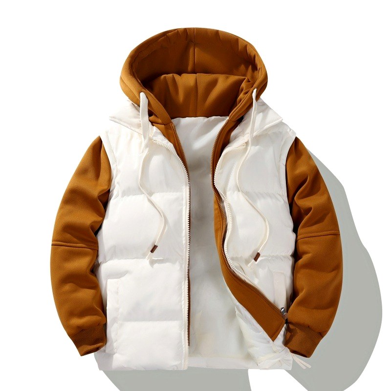 Oliver - Men’s Color-block Hooded Puffer Layered Jacket