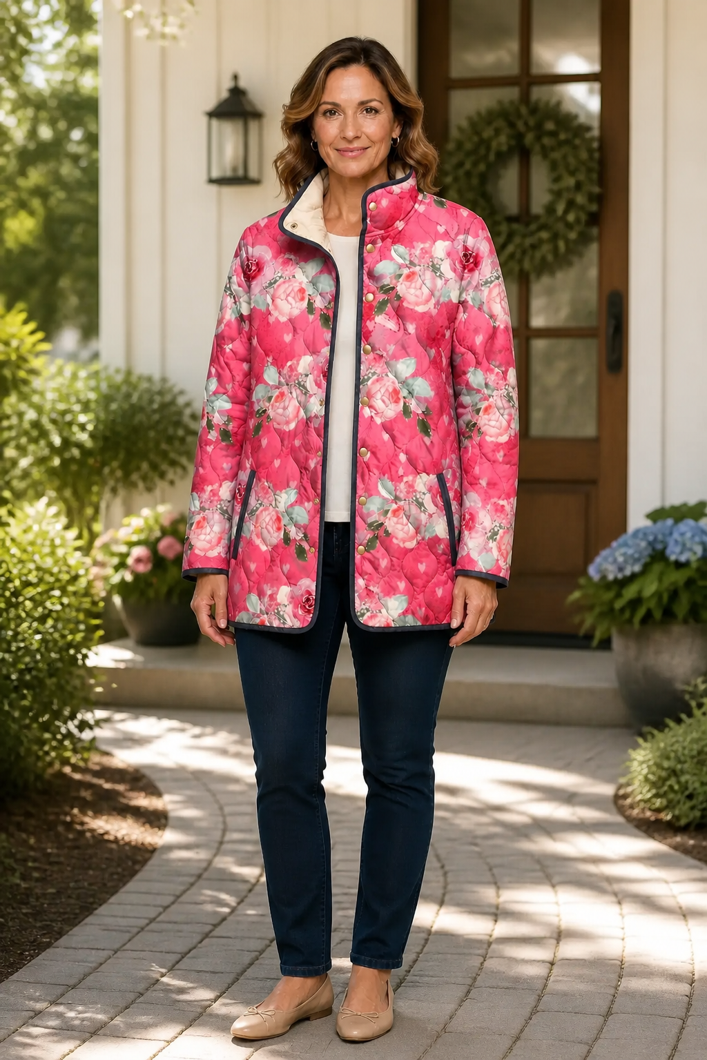 Juniper – Floral Print Quilted Puffer Jacket