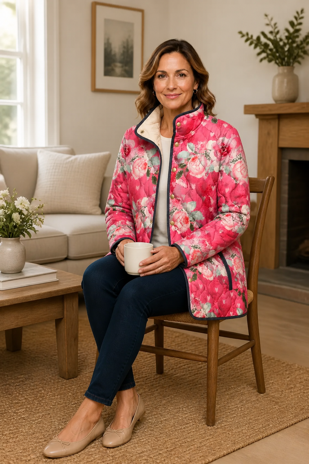 Juniper – Floral Print Quilted Puffer Jacket