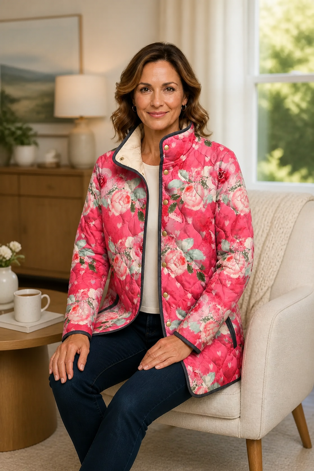 Juniper – Floral Print Quilted Puffer Jacket