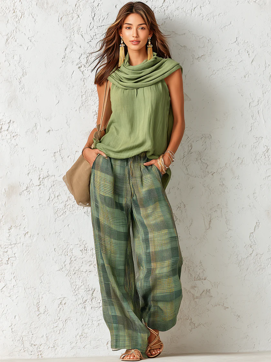 Tara - Lightweight Blouse & Wide-Leg Trousers Set