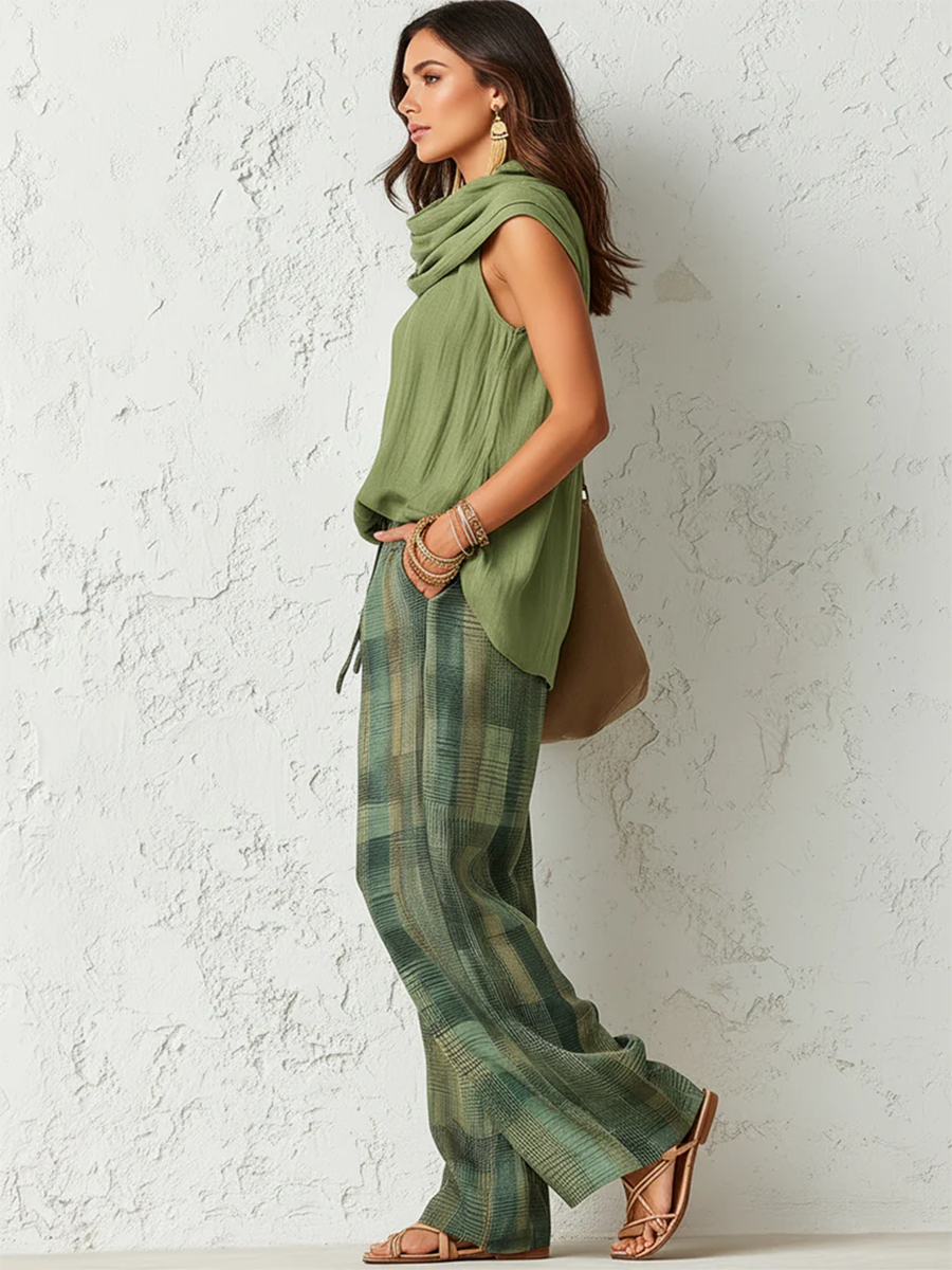 Tara - Lightweight Blouse & Wide-Leg Trousers Set