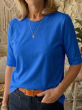 Sage - Cozy Minimalist Half-sleeve 100% Cotton T-shirt