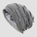 Oslo - Textured Knit Slouchy Beanie with Fleece Lining