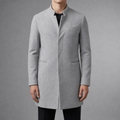 Owen - Men's Wool Blend Stand Collar Topcoat