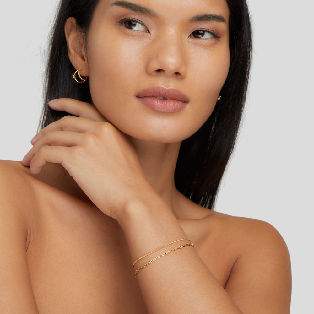 Sparkling Double Chain Bracelet - Genève