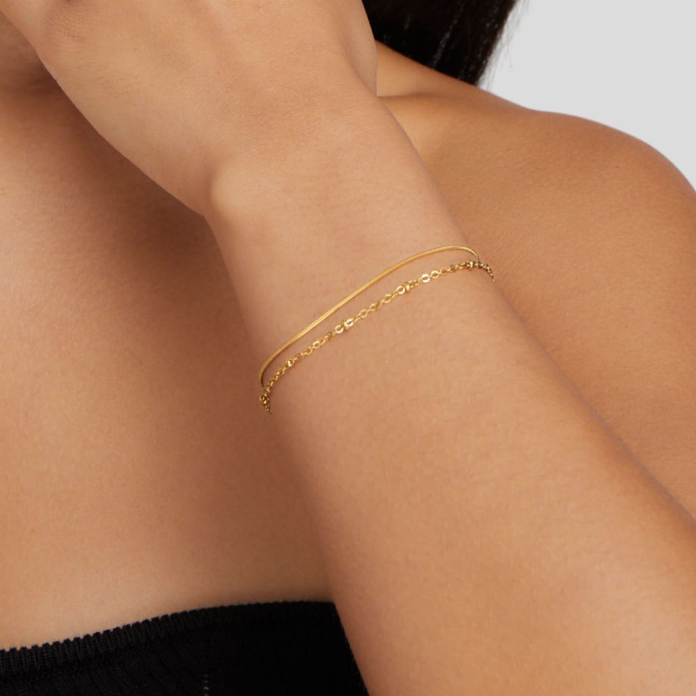 Sparkling Double Chain Bracelet - Genève