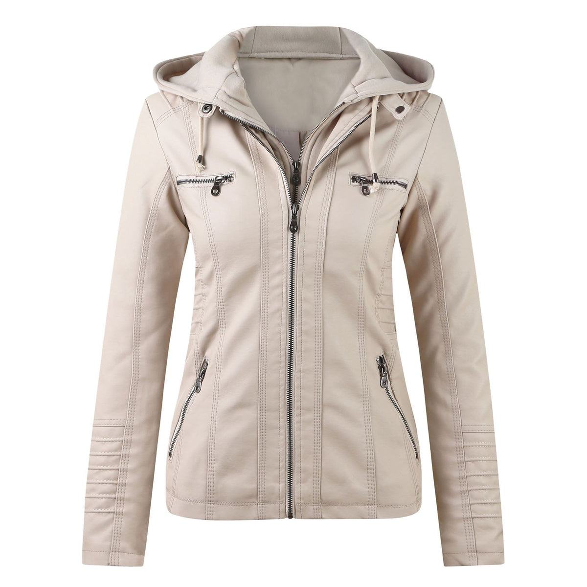 Leather Jacket with Hood and a Modern Look