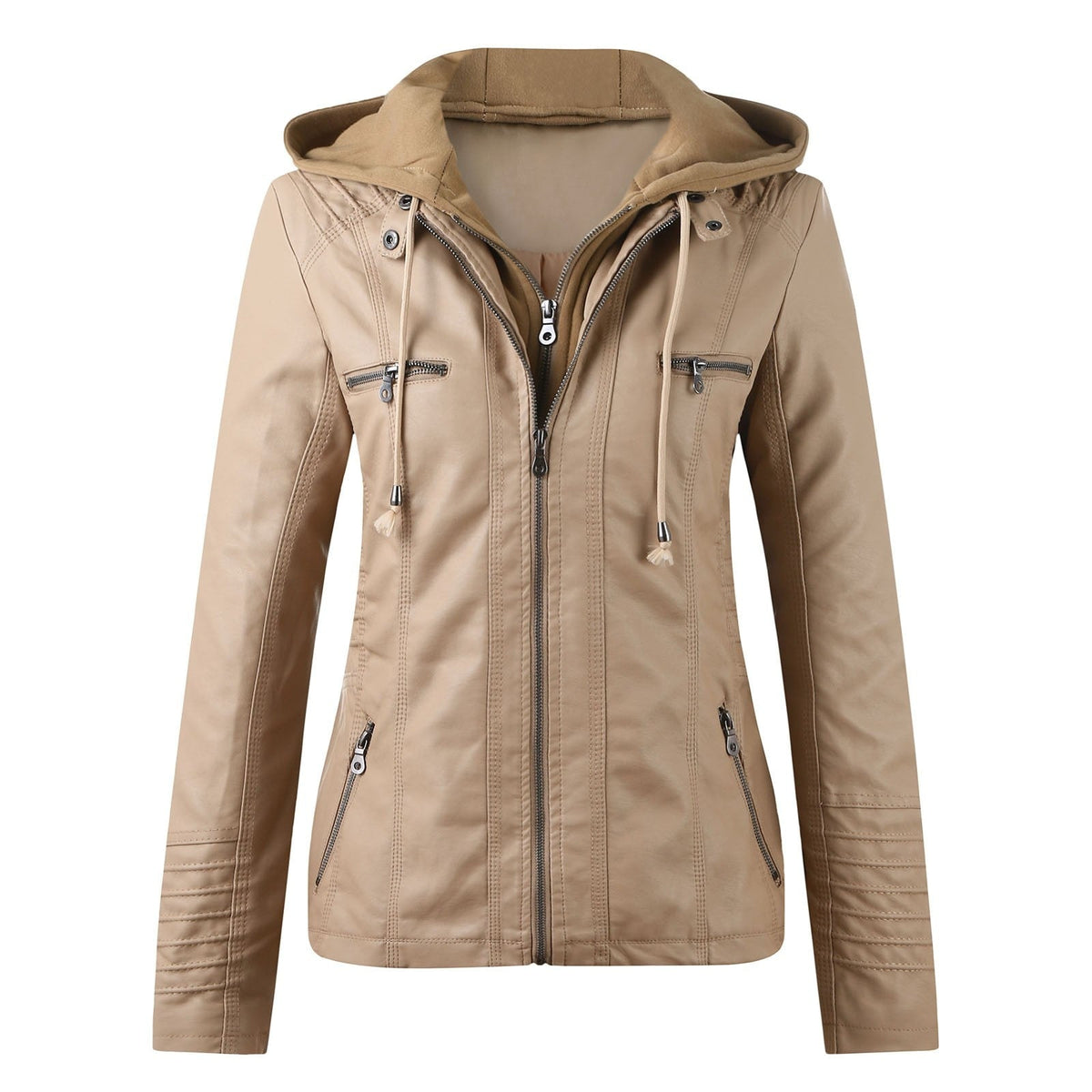 Leather Jacket with Hood and a Modern Look