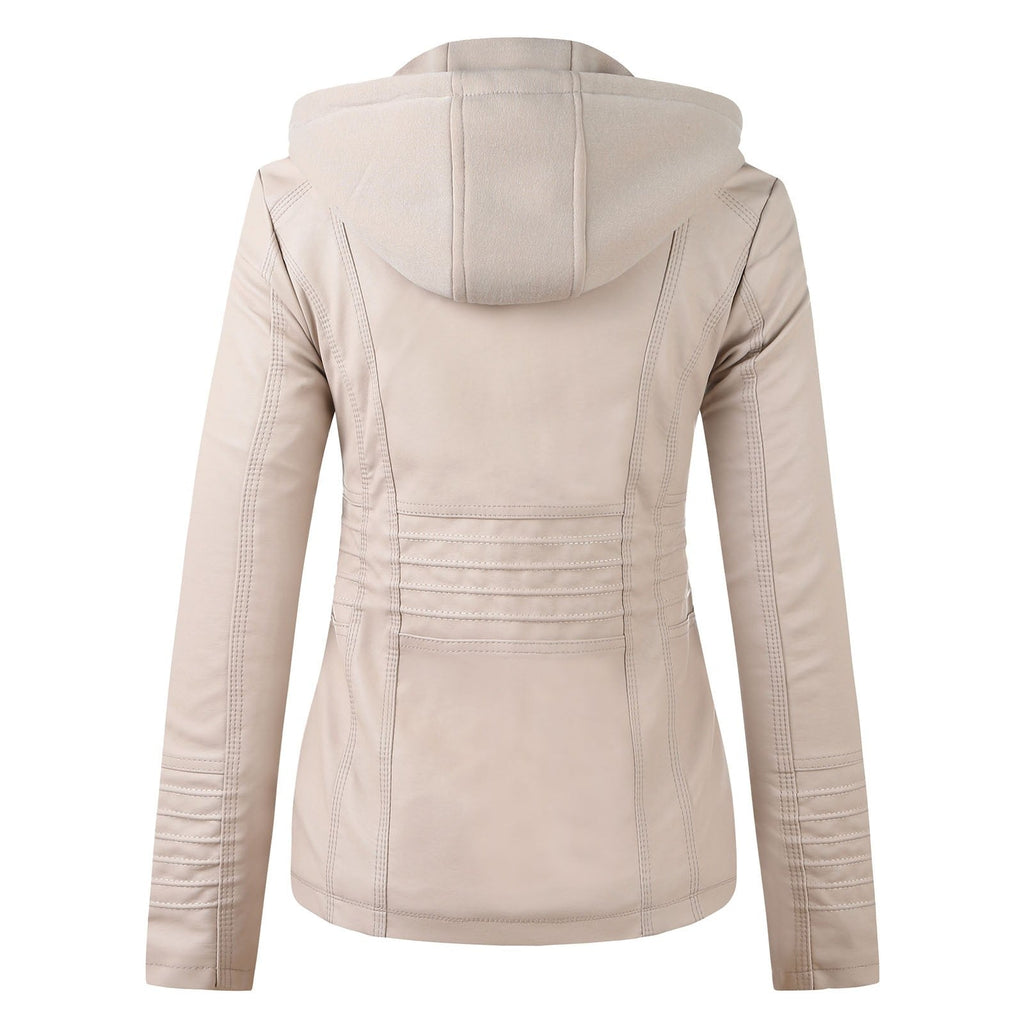 Leather Jacket with Hood and a Modern Look