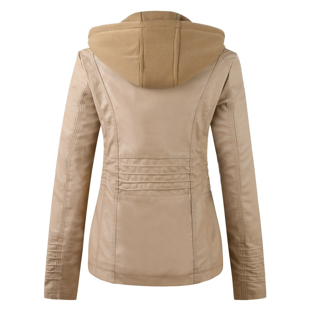 Leather Jacket with Hood and a Modern Look