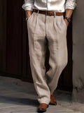 Rafael - Men's Lightweight Pleated Linen Trousers