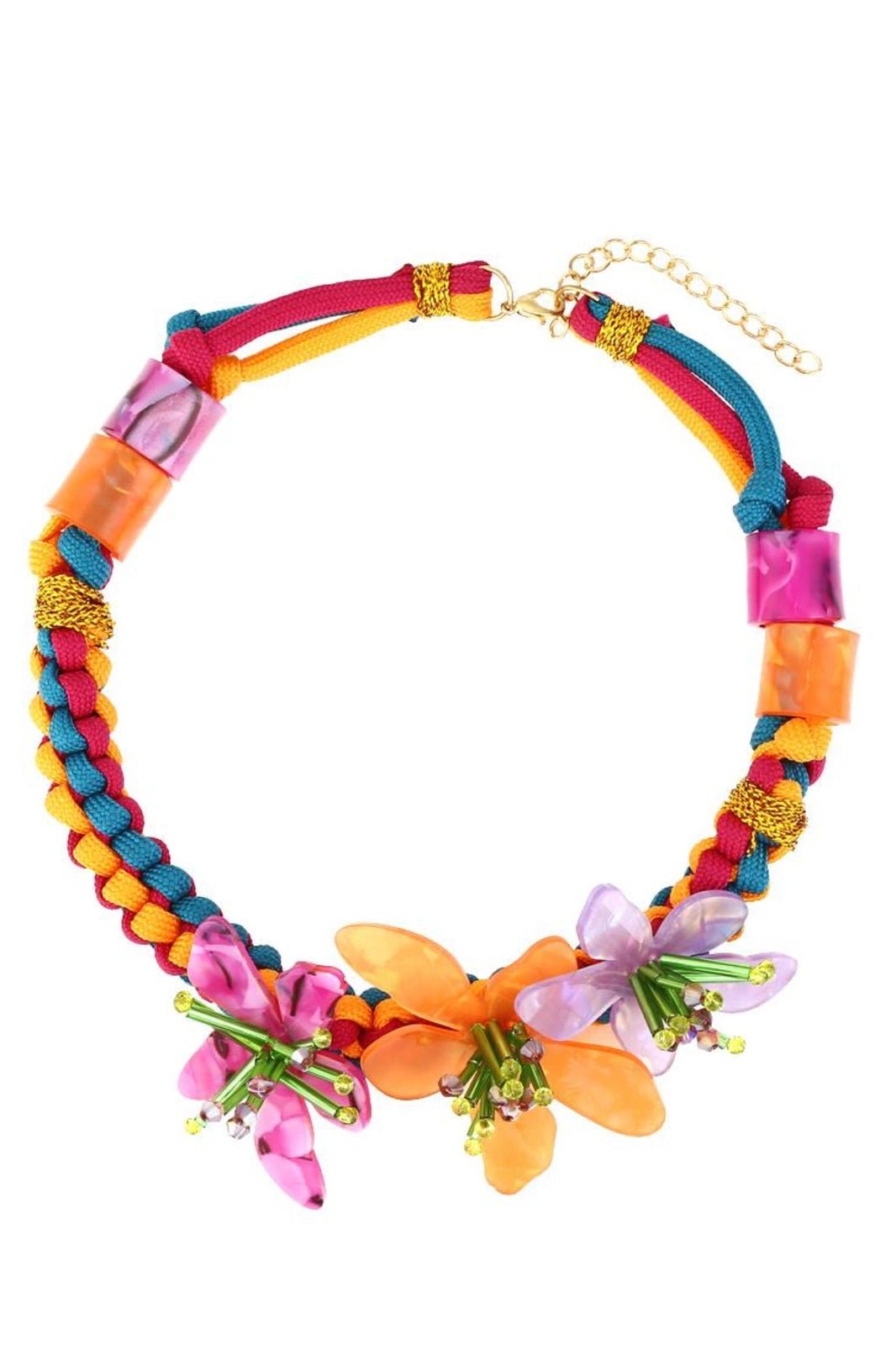 Statement Riva Acrylic Flower Weave Necklace