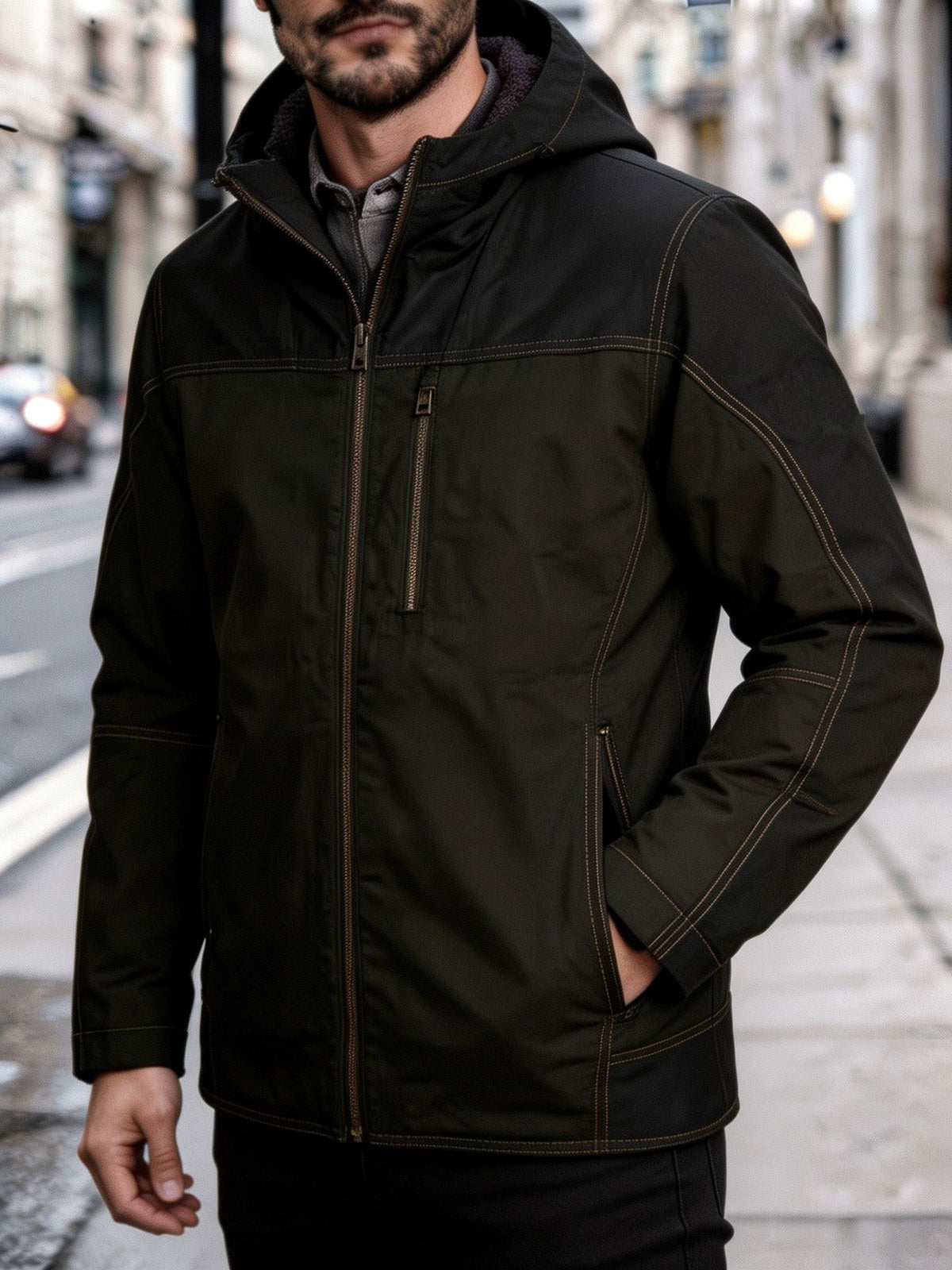 River – Men’s Zip-Up Jacket with Chest Pocket