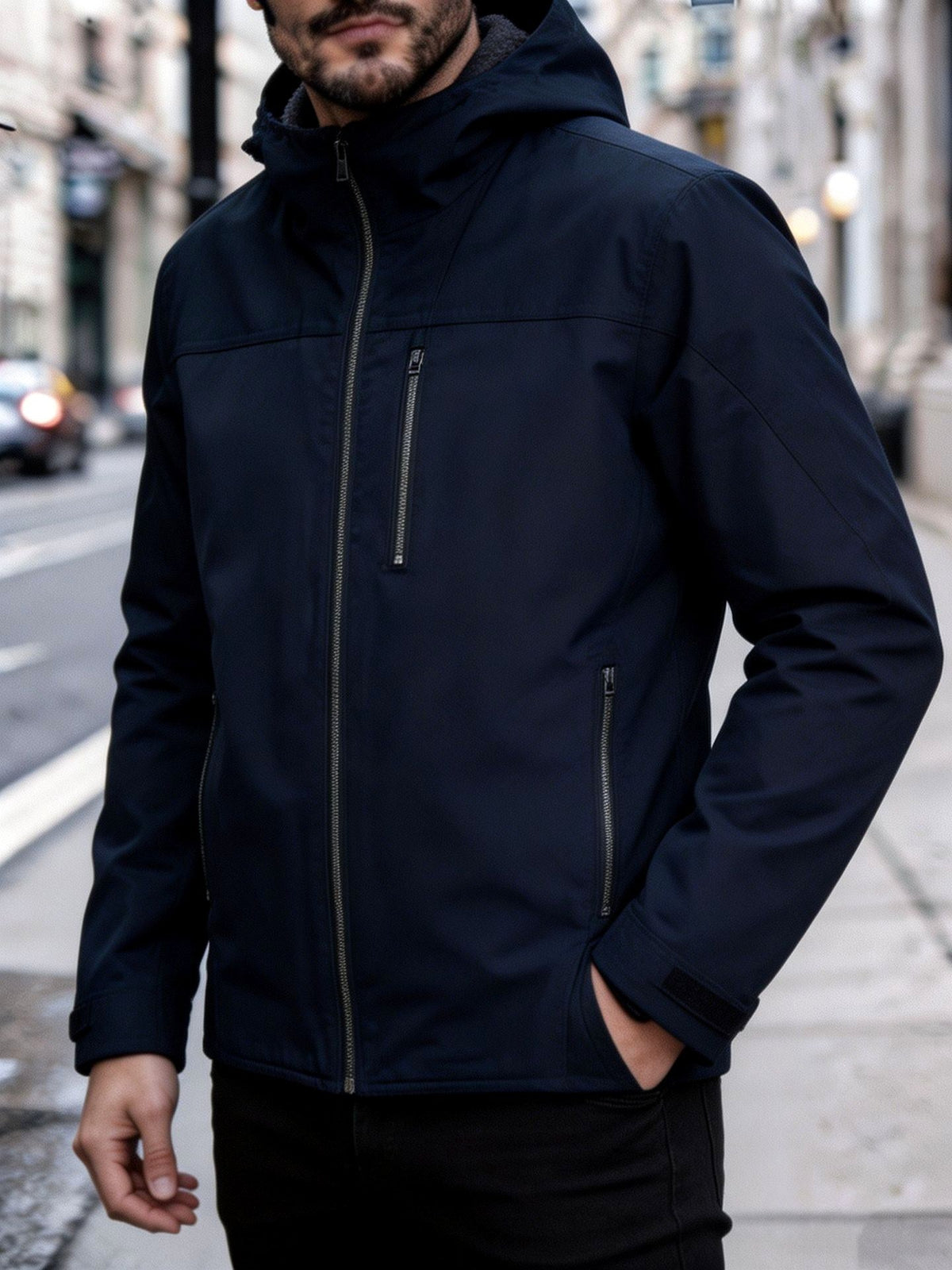 River – Men’s Zip-Up Jacket with Chest Pocket