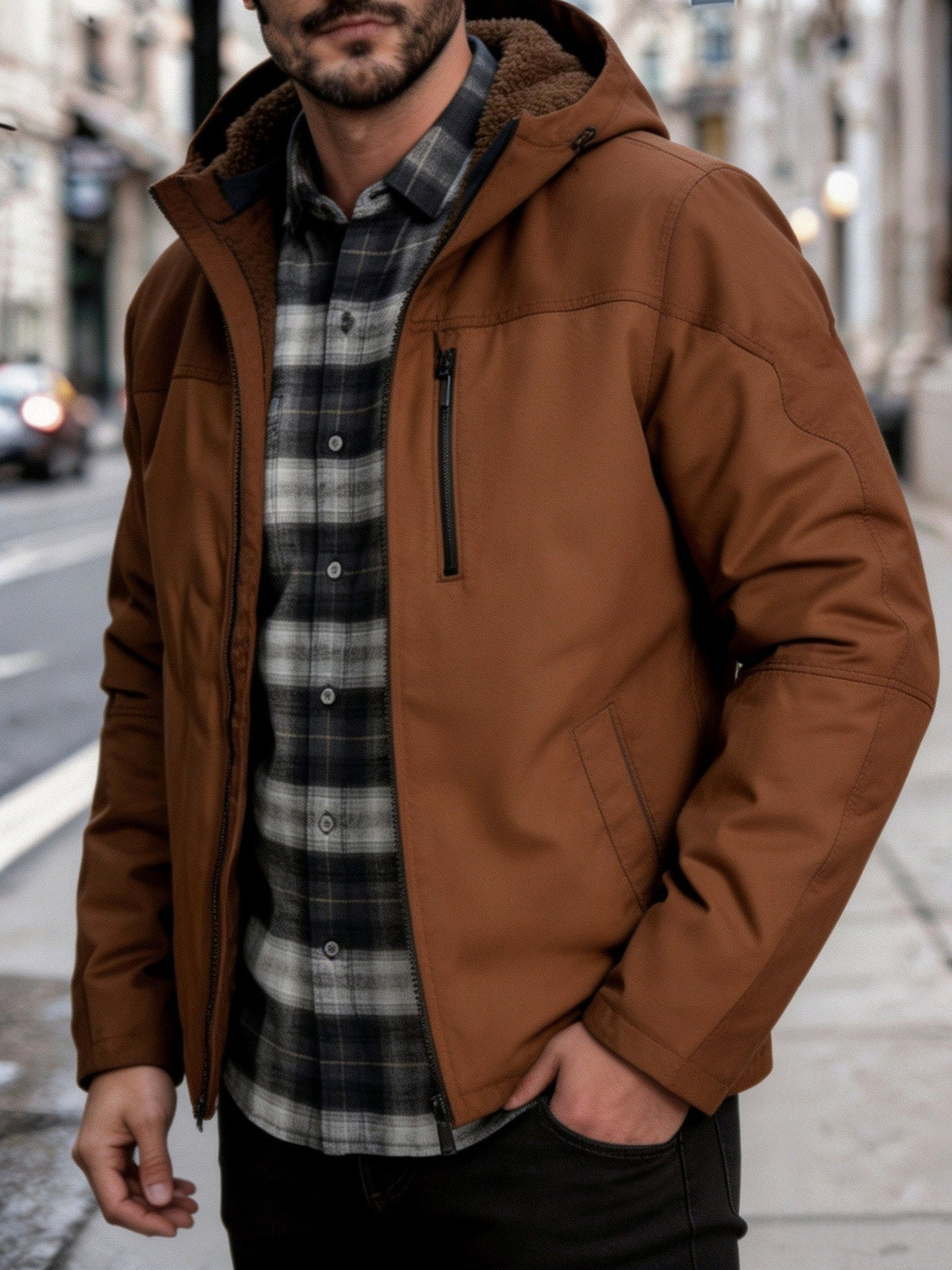 River – Men’s Zip-Up Jacket with Chest Pocket