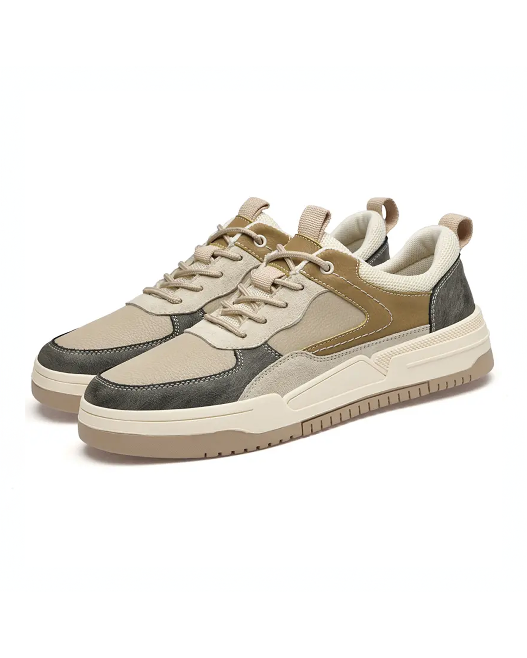 Leather Sneakers with Cushioned Sole
