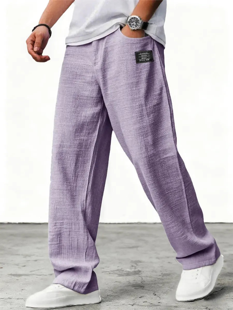 Sebastian - Men's Airy Linen Pants with Wide Leg