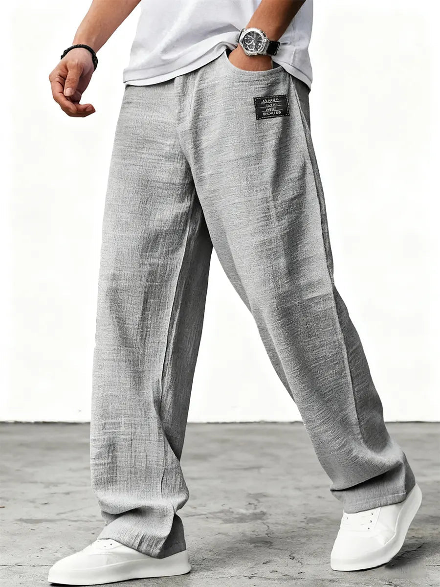 Sebastian - Men's Airy Linen Pants with Wide Leg