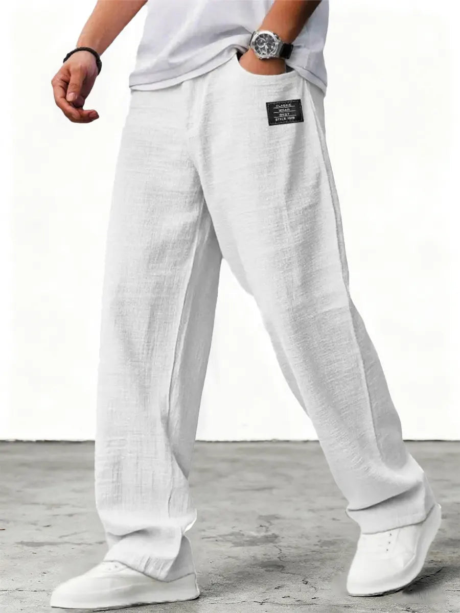 Sebastian - Men's Airy Linen Pants with Wide Leg