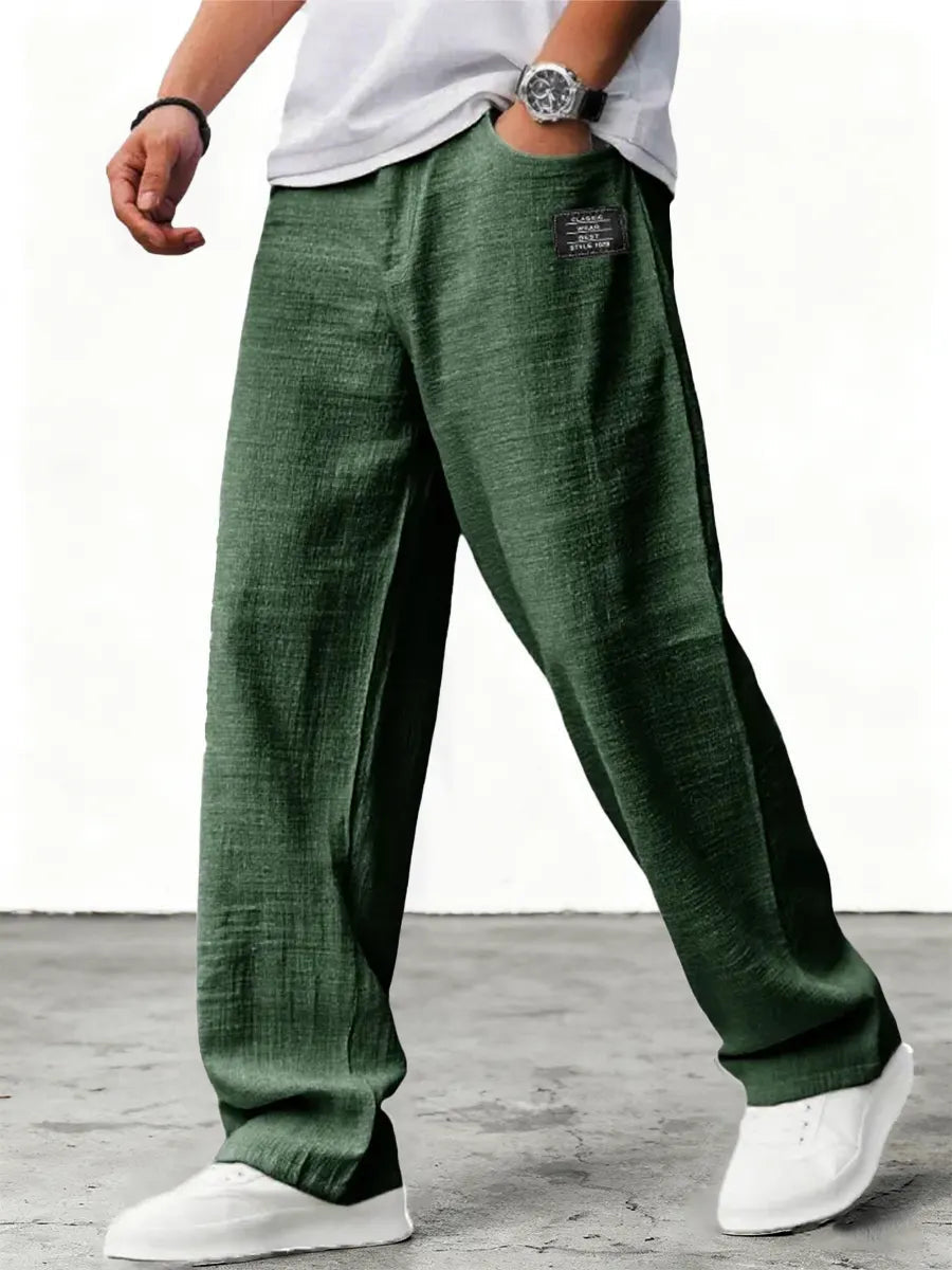 Sebastian - Men's Airy Linen Pants with Wide Leg