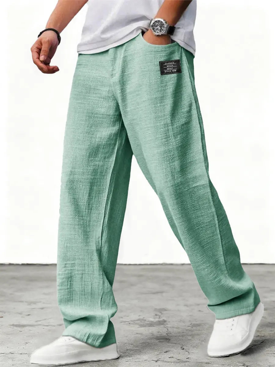 Sebastian - Men's Airy Linen Pants with Wide Leg
