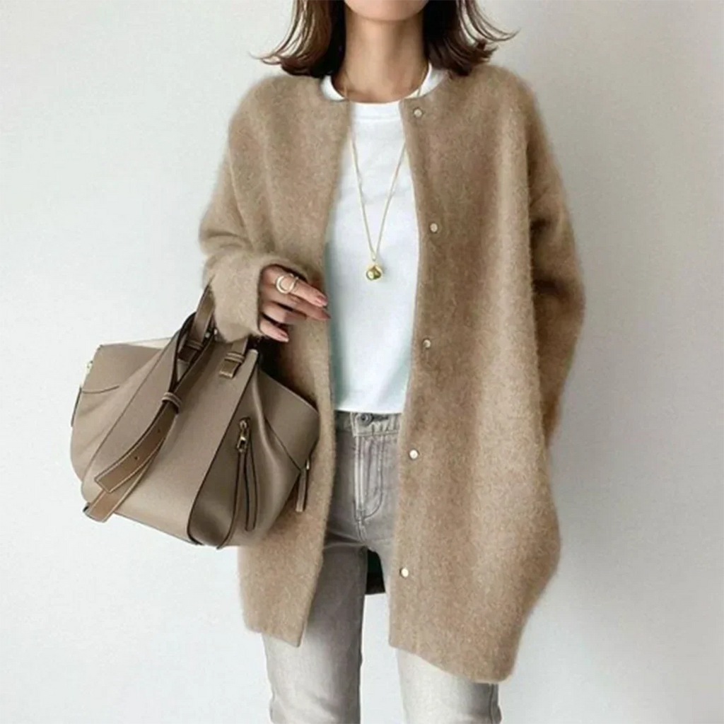 Shiela - Women's Wool Button-Front Cardigan