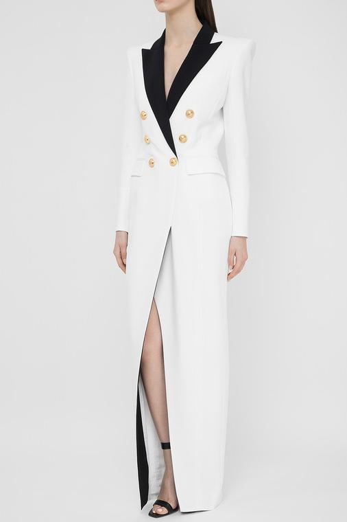 Modern Silas Colorblock Tuxedo Maxi Blazer Dress