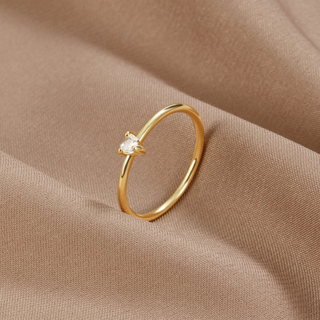 Petite Love Crystal Heart Ring