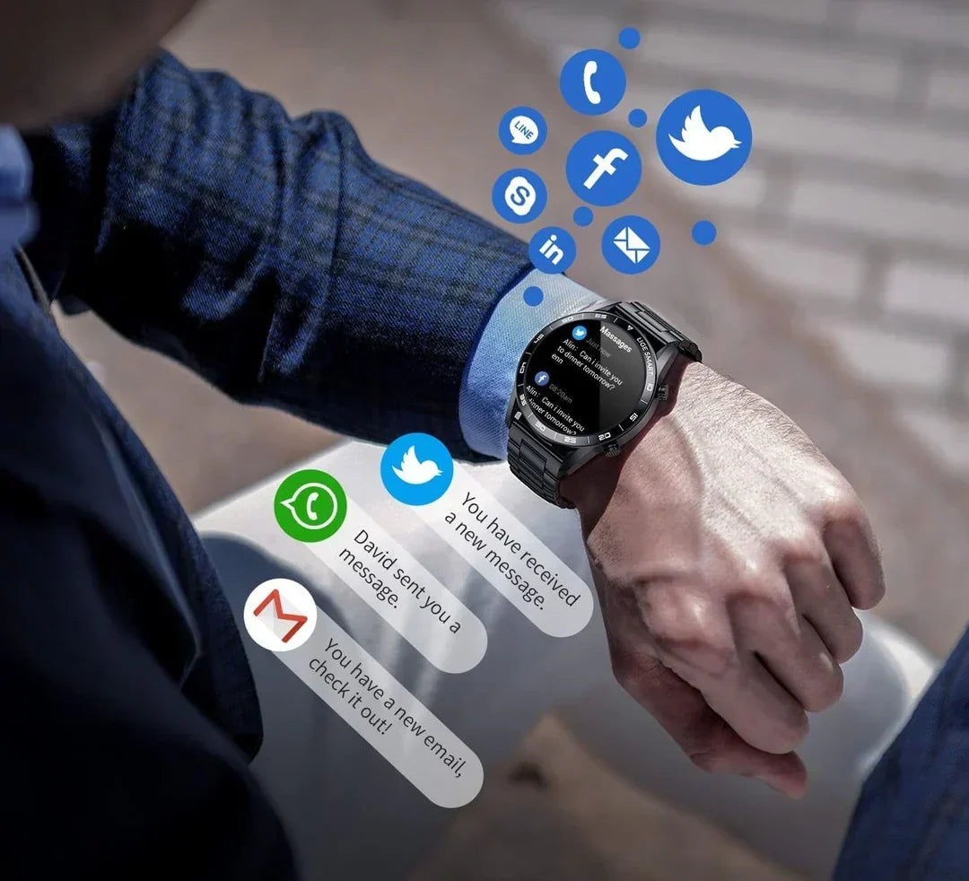 Luxury Men's Smartwatch - Multisport Mode - Health Monitoring