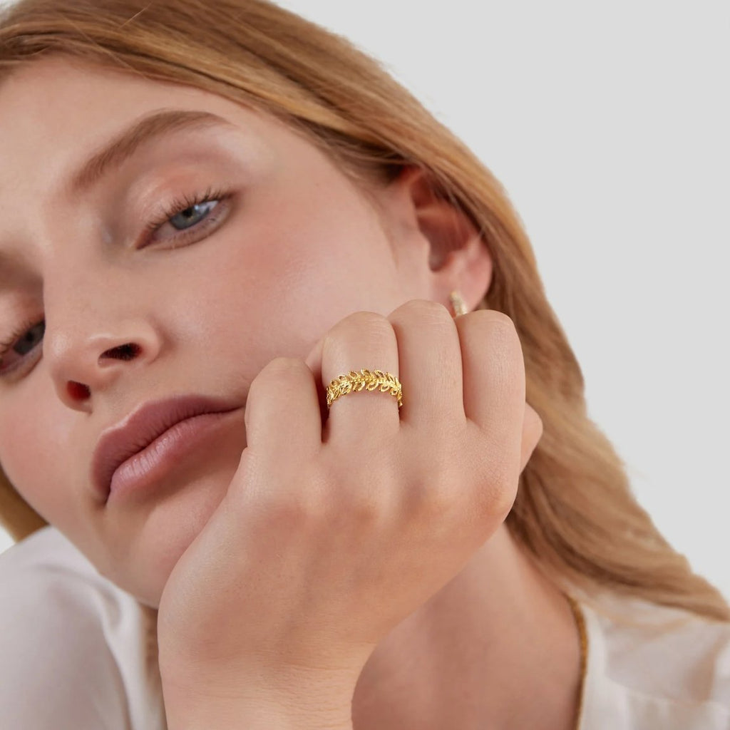 Summer Bloom Leaf Ring