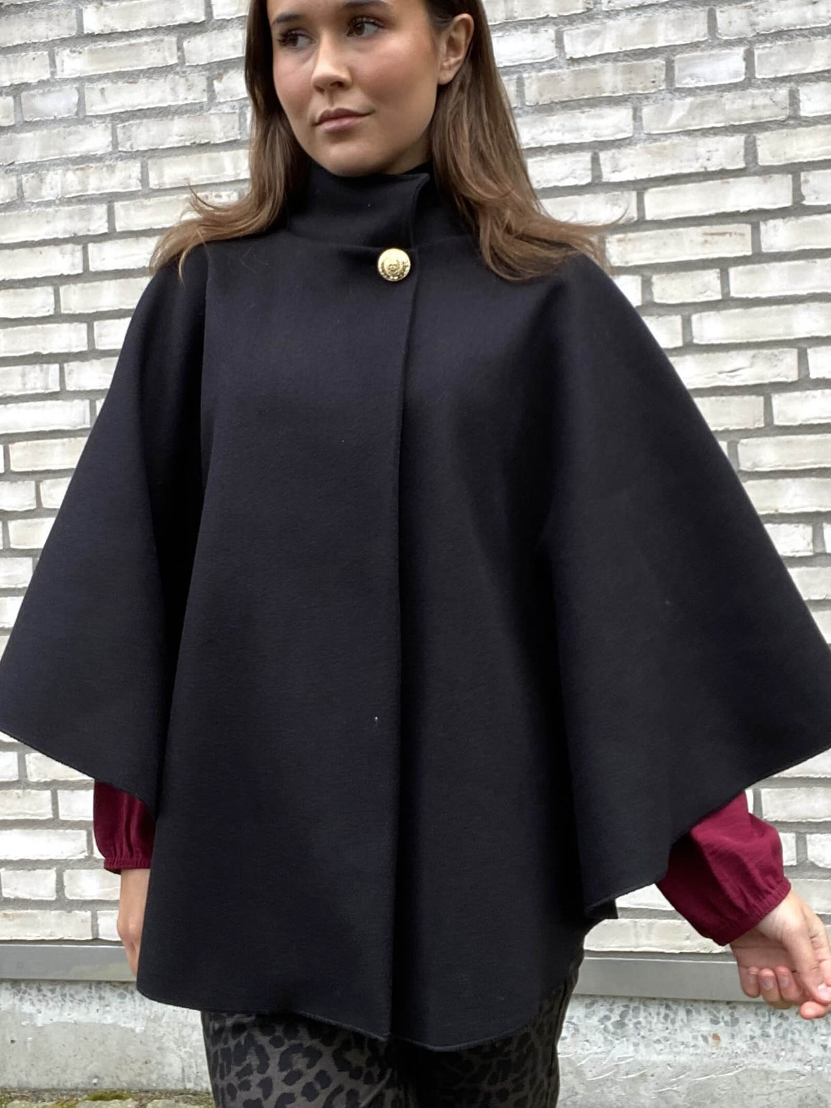 Modern Comfortable Wool Cape Coat