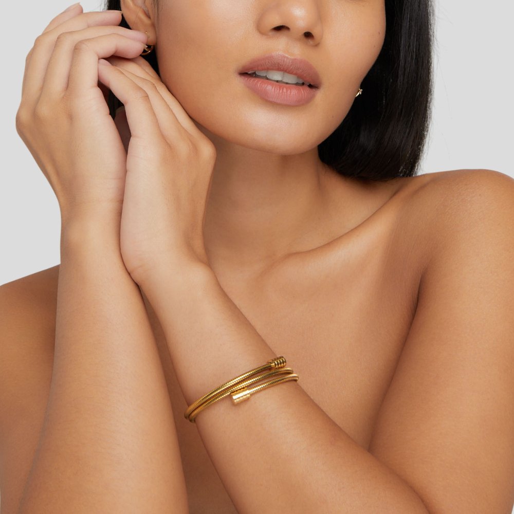 Modern Spiral Bangle Bracelet - Donatella