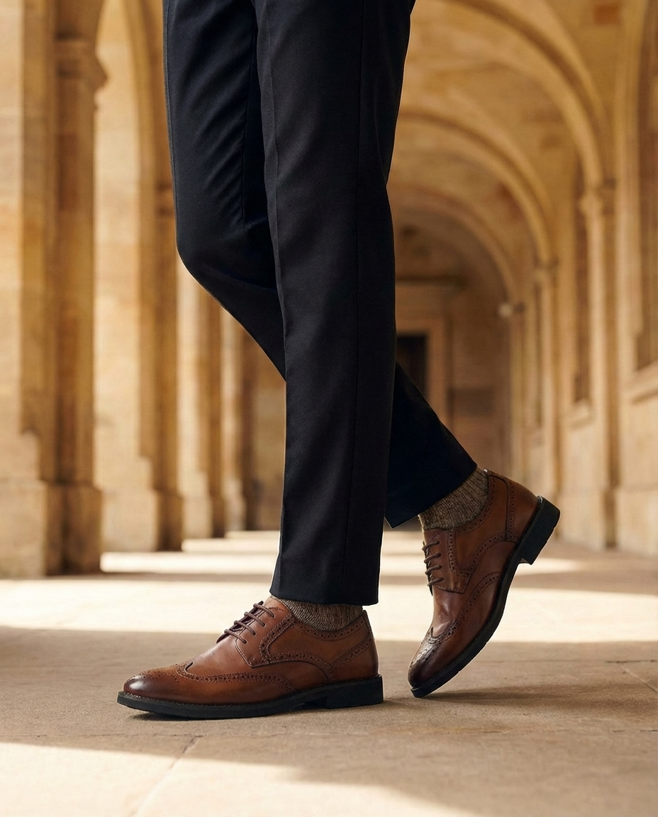 Full-Grain Leather Oxford Shoes with Precision Stitching