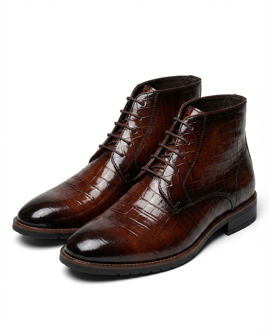 Leather Boots with Pointed Toe