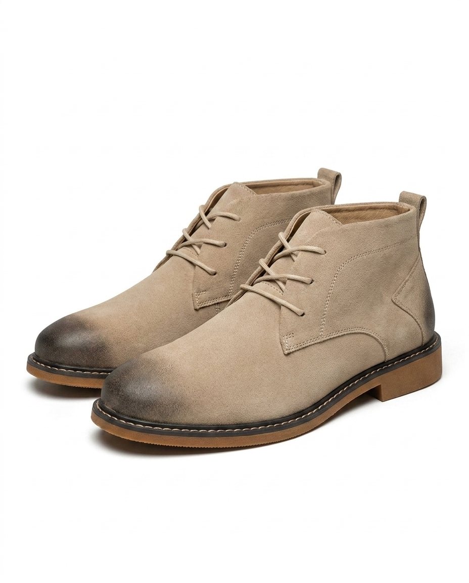 Suede Boots with Lace-Up Closure