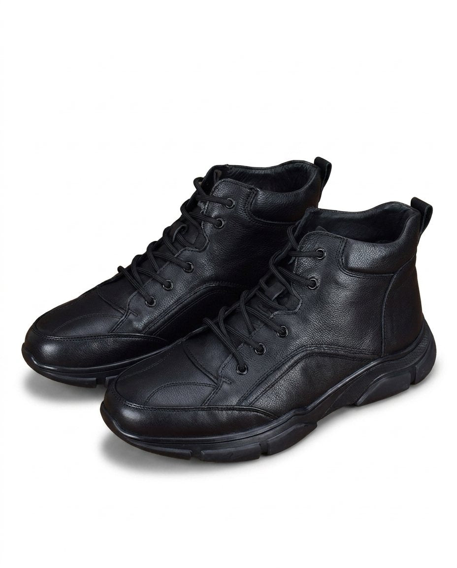 Leather Boots with Rubber Sole