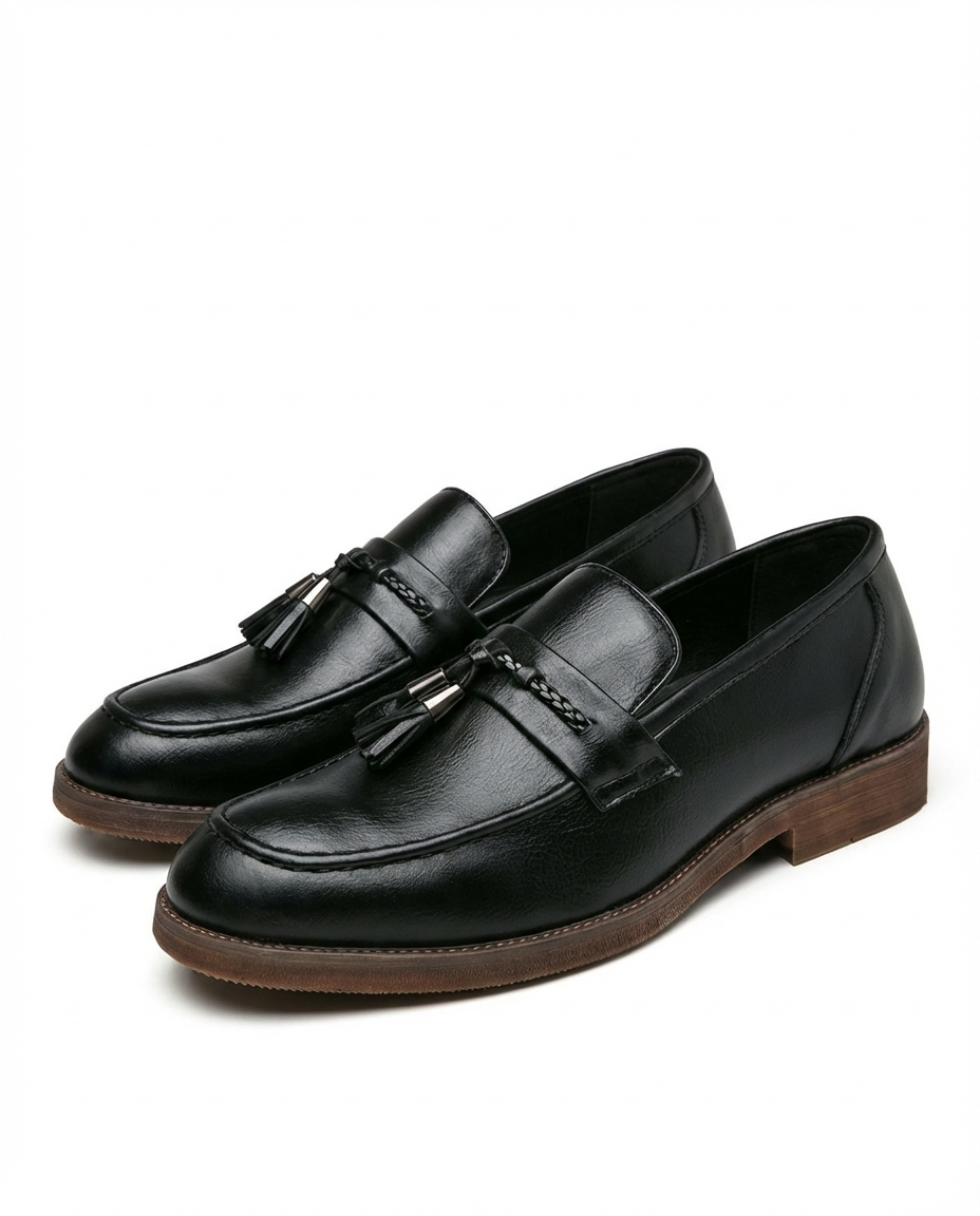 Leather Loafers with Sturdy Sole