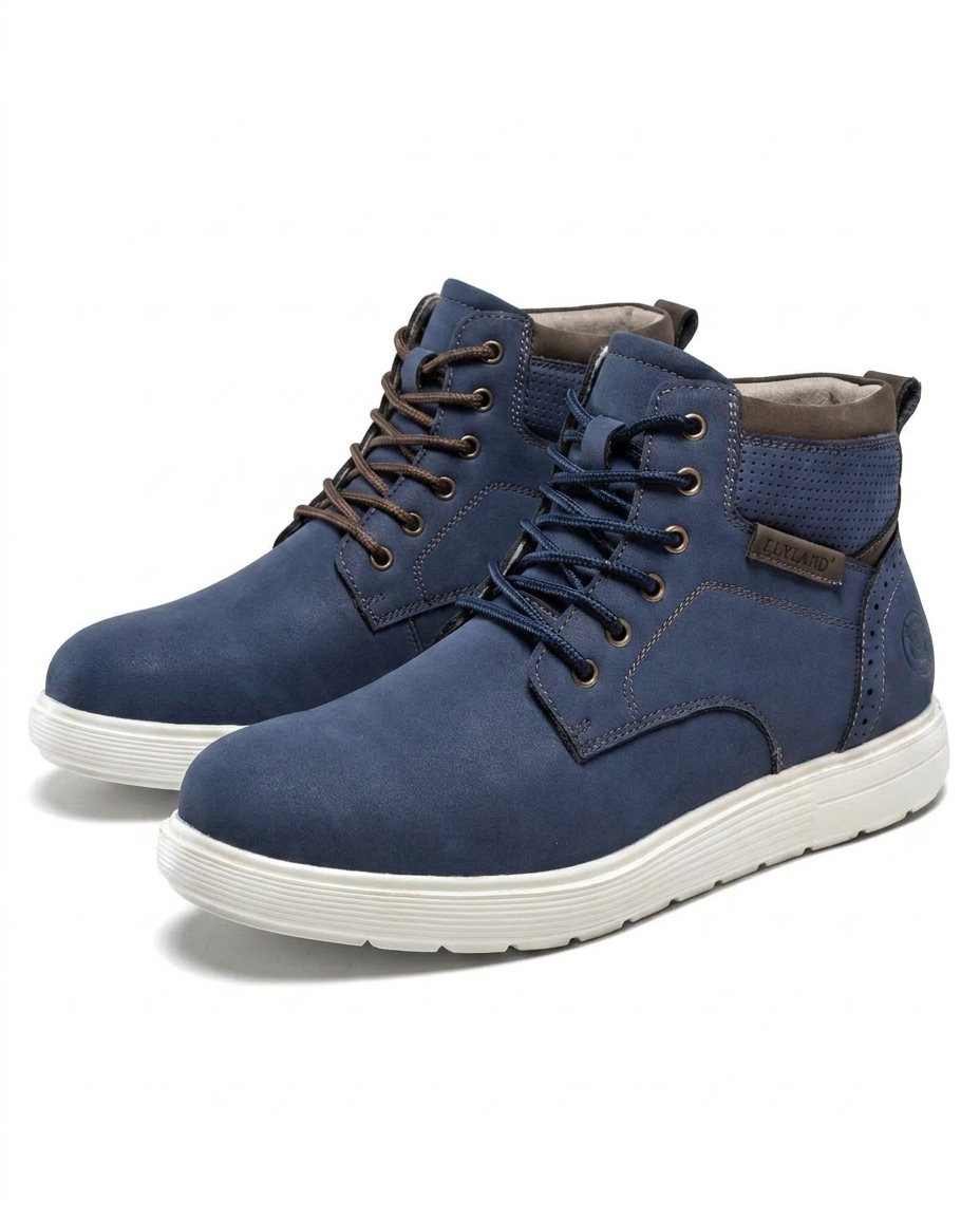 Nubuck Leather Boots with Perforated Upper