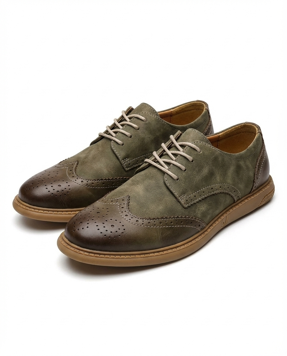 Refined Leather Brogue Shoes